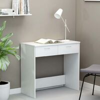 Contemporary writing desk PC table with 2 wooden drawers 80x40x75 cm various colors dimensioni : Bianco