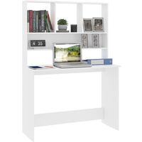 in various colors modern wooden desk with bookcase shelves 110x45x157 cm tipo : Bianco