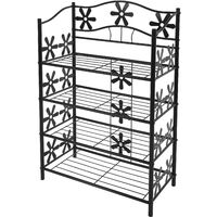 Scaffale multiuso giardino scarpiera portaoggetti metallo robusto decorativo  4 ripiani