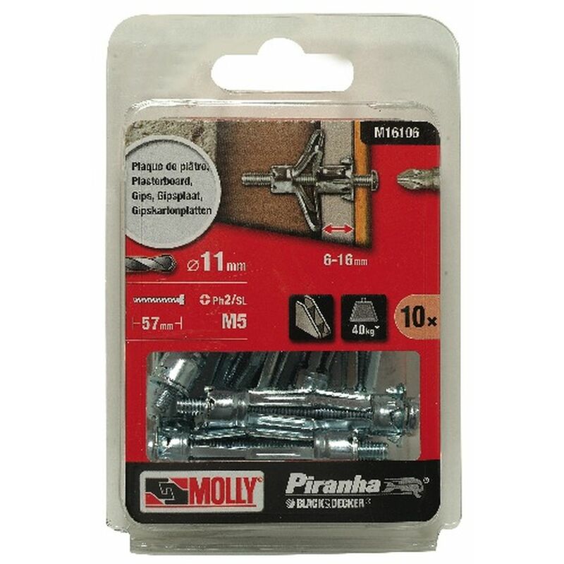 Molly - M71921-XJ Kit de pince + 40 chevilles métalliques à