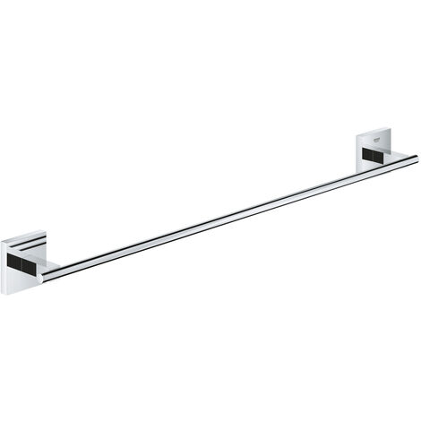 Grohe – Porte-serviettes mural en métal 60 cm – Fixations cachées pour installation vissée ou collée – Finition chromée – 41089000