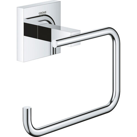 Grohe – Porte-papier toilette mural en métal chromé – Installation vissée ou collée – Fixations cachées – 40978000 (1/5)