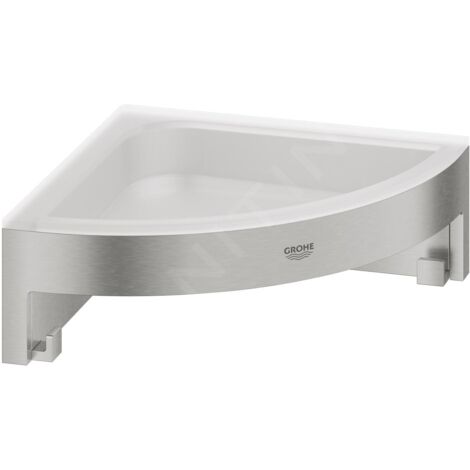 Grohe – Tablette d'angle supersteel 200x200mm – Métal et plastique – Fixation vissée/collée – 41106DC0 (1/5)