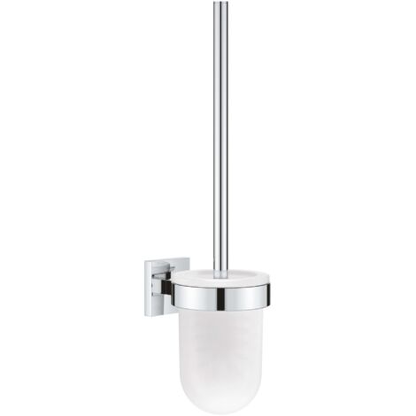 Grohe – Porte-balai de WC 40977000 – Mural en verre et métal – Finition chromée – Installation par collage ou vissage – Tenue à l'arrachement 5 kg