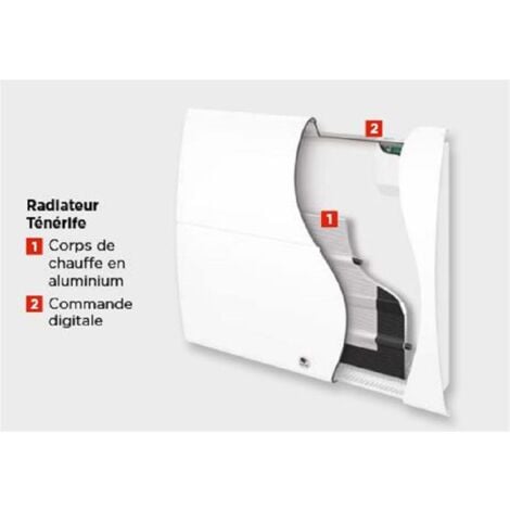 Radiateur électrique THERMOR Ténérife - 1500W - horizontal - Blanc