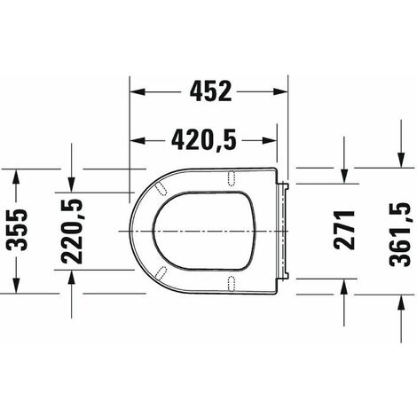 [JAMAIS UTILISÉ] Duravit ME by Starck Abattant WC Blanc 374x458x56 mm - 0020090000