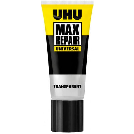 UHU Max Repair universal - Colle puissante et flexible, transparente, idéale pour les chaussures, le caoutchouc, le cuir, tube 45g