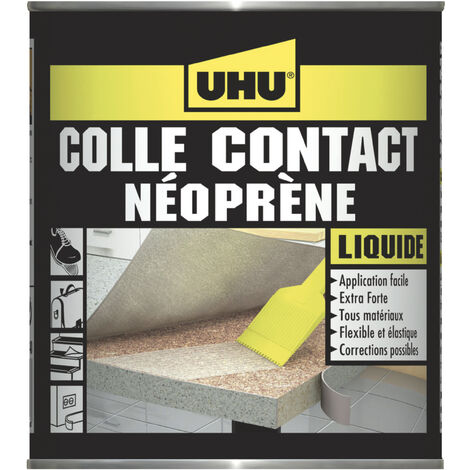 Colle néoprène liquide 215g – Adhérence immédiate pour bois dur et teck – Applications intérieures et extérieures – Transparente – UHU - POT 215 G
