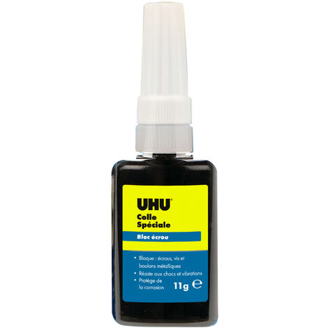 UHU Colle spéciale bloc écrou - colle universelle pour empêcher le desserrage des écrous, colle métal, tube 11g (1/4)