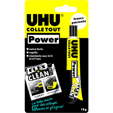 Colle liquide extra forte pour bois, plastique, métal – Résiste aux UV – Tube 18 g pour collage propre et rapide – UHU