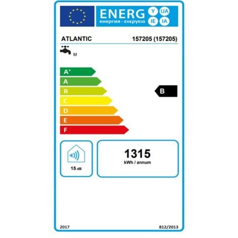 Chauffe-eau électrique connecté Linéo Atlantic - Plat multiposition mural - 40L