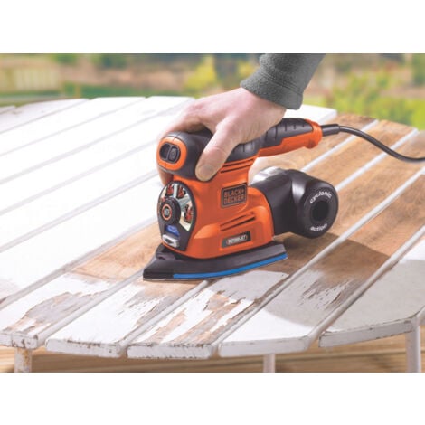 BLACK+DECKER KA280K-QS Multiponceuse 4 en 1 Autoselect Filaire, 17  Abrasifs, Livrée en Coffret, 220 watts