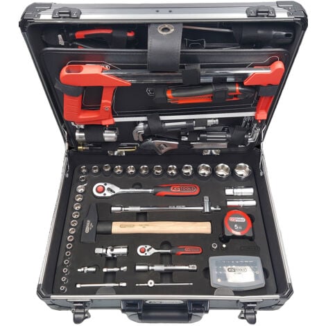 KS Tools - Coffret d'outils 1/4 - 1/2 -  131 pcs - malette à outils complète - coffret de douilles - 922.0731
