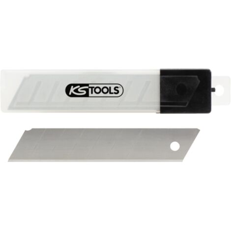 Ks Tools – Lot de 10 lames sécables 25mm – Acier pour coupe précise – Compatible cutter universel – Étui de rangement inclus