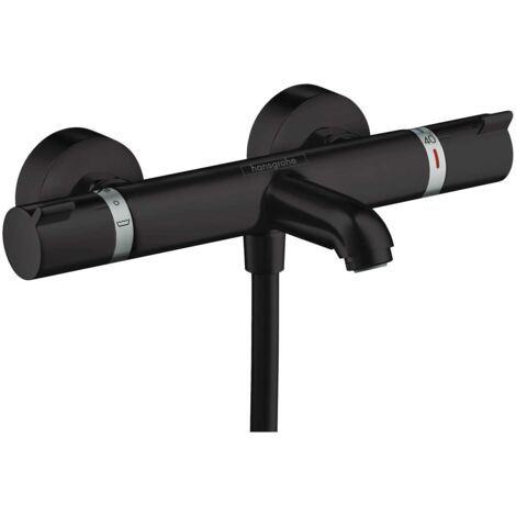 Hansgrohe – Mitigeur thermostatique de baignoire noir mat – Entraxe 150 mm ± 12 mm – Débit 20 l/min – Technologie QuickClean – 13114670