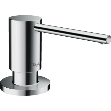 Hansgrohe – Distributeur de savon chrome – Installation sous évier – Capacité 500 ml – Dosage 2 ml par pression – Tube résistant à la corrosion