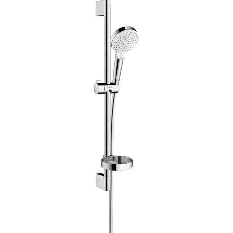 Hansgrohe – Ensemble de douche Crometta Vario – Barre de douche 669 mm – Douchette 100 mm avec 2 jets – Finition chromée – Installation murale