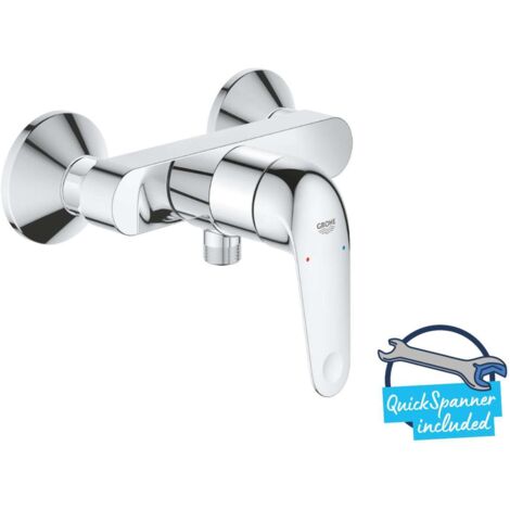 Grohe – Mitigeur de douche monocommande 24333001 – Finition chromée résistante aux rayures – Installation murale – Cartouche céramique 35mm
