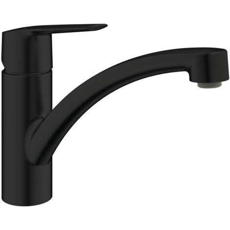 Grohe – Mitigeur de cuisine noir mat – Bec mobile 140° – Mousseur remplaçable sans outil – Installation QuickMount – Laiton durable