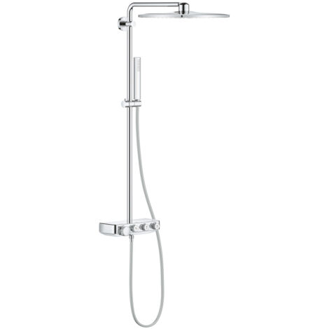 Grohe – Colonne de douche thermostatique Euphoria SmartControl 310 Cube Duo finition chrome – Technologie anti-calcaire – 2 jets – 26508000
