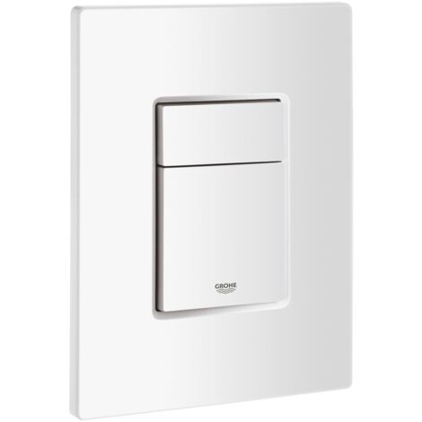 Grohe – Plaque de commande WC Skate Cosmopolitan – Double touche – Pour mécanisme pneumatique AV1 – Montage horizontal/vertical – ABS blanc alpin