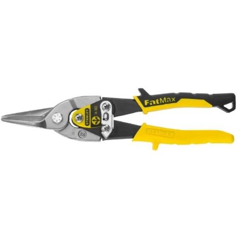 Stanley – Cisaille à tôle aviation 250mm – Acier forgé chrome molybdène – Lames dentelées pour coupe nette – Poignées antidérapantes