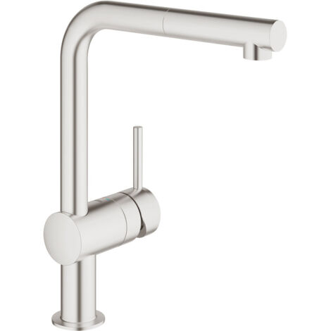 GROHE Mitigeur Minta avec rotation 360° et douchette Supersteel