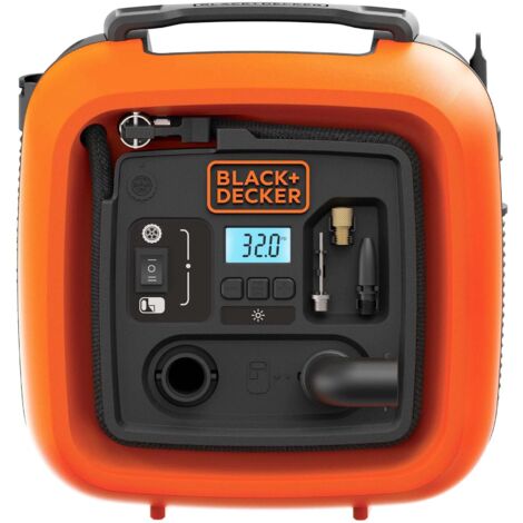 Black&Decker – Compresseur gonfleur filaire 11 bars 160 PSI – Alimentation 12V prise allume-cigare – Écran numérique – Arrêt automatique - ASI400-XJ
