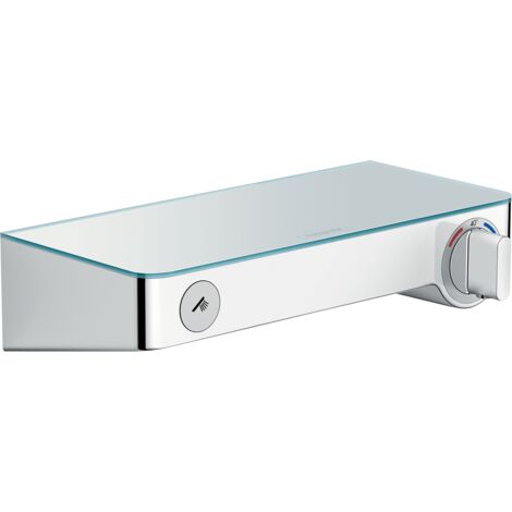 Hansgrohe – Mitigeur thermostatique de douche 300 mm – Finition métal – Verre sécurit – Débit 14 l/min – Installation facile G 1/2