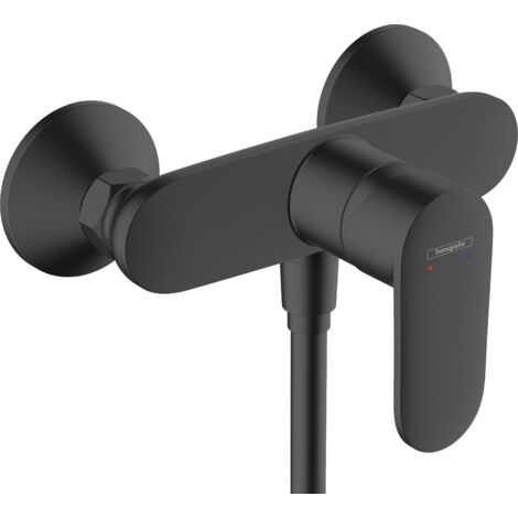Hansgrohe – Mitigeur de douche noir mat à montage apparent – Débit 28 l/min – Cartouche céramique – Limiteur de température – 71640670