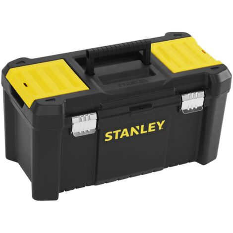 Stanley – Mallette à outils en plastique 48,2 x 25,4 x 25 cm – Fermetures métalliques – Poignée ergonomique – Organisateurs intégrés - STST1-75521