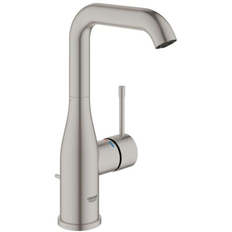 Grohe – Mitigeur monocommande lavabo taille L – Finition SuperSteel – Hauteur 252 mm – Bec orientable 110°/150° – Système QuickFix Plus - 32628DC1