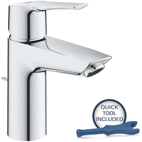 Grohe – Mitigeur monocommande lavabo chromé – Hauteur 198 mm – Hauteur sous bec 95 mm – Débit 5 l/min – Système QuickFix – 24209002 (1/10)