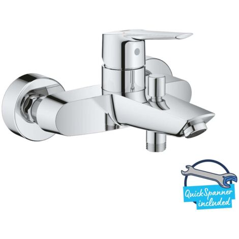 Grohe – Mitigeur monocommande bain/douche chromé – Inverseur automatique – Clapet anti-retour – Entraxe 150mm – 24206002