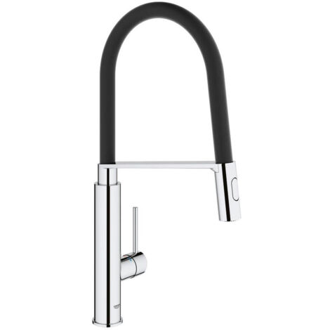 Grohe – Mitigeur monocommande cuisine avec bec orientable 360° – Finition chrome éclatant – Cartouche céramique 28 mm – 31491000