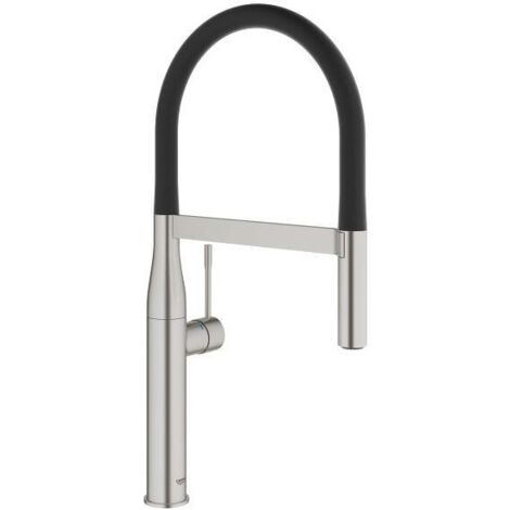 Grohe – Mitigeur de cuisine monocommande avec douchette en métal – Finition acier inoxydable – Angle de rotation 360° – Limiteur de température – 30294DC0