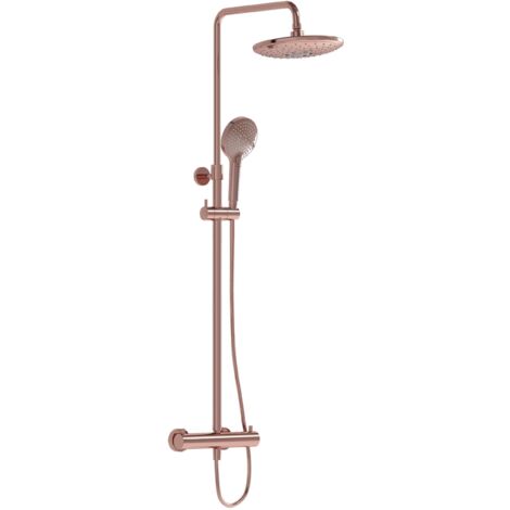VitrA AquaHeat Bliss 240 2F colonne de douche cuivre avec mitigeur thermostatique et pomme de tête pluie ronde