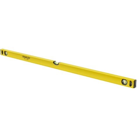 Stanley – Niveau à bulle tubulaire 120 cm – Précision +/- 0,5 mm/m – 3 bulles – Alliage léger avec bords caoutchoutés – Pour travaux de construction - STHT1-43106