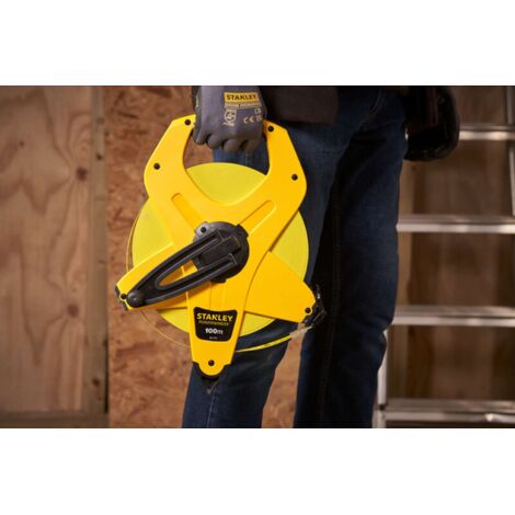 STANLEY Powerwinder Klebeband – 30 M Lang, Offene Spule, Mit Robustem Gehäuse & Gummigriff