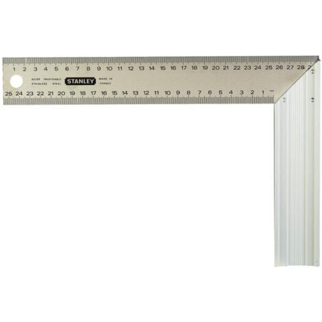 Equerre Menuisier - Graduation Recto-Verso Classe II - 300 mm - Acier Inoxydable - STANLEY 1-45-686