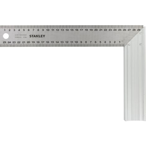 Equerre Menuisier - Graduation Recto-Verso Classe II - 300 mm - Acier Inoxydable - STANLEY 1-45-686