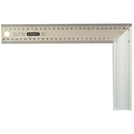Equerre Menuisier - Graduation Recto-Verso Classe II - 300 mm - Acier Inoxydable - STANLEY 1-45-686