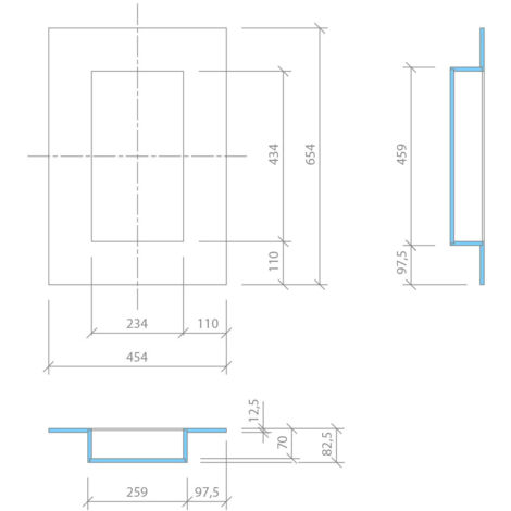 Wedi Niche Sanwell 20 40 Encadrement 10mm 234x434x100mm