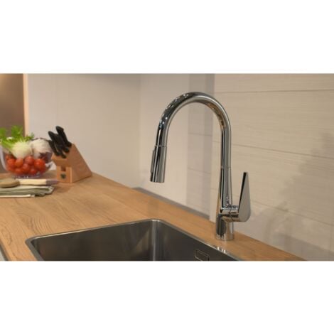 HANSGROHE Talis S 200 Mitigeur cuisine avec douchette extractible chromé 72813000