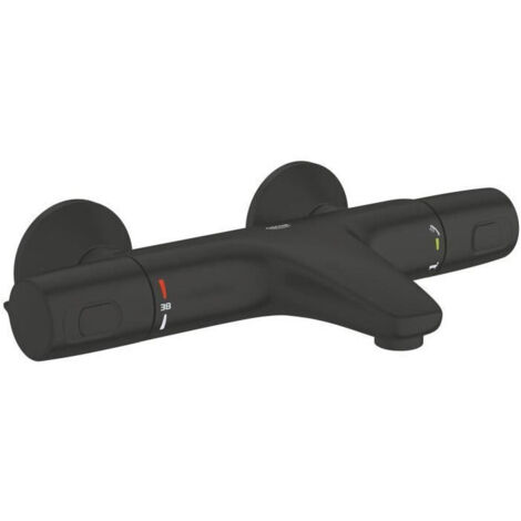 Grohe – Mitigeur thermostatique de baignoire noir mat – Finition métal – Technologie CoolTouch – Limiteur de température 43°C – 1022162432