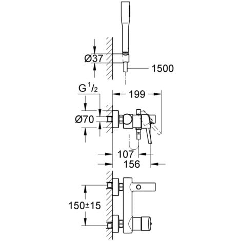 GROHE Mitigeur monocommande Bain / Douche Concetto chromé 32212001