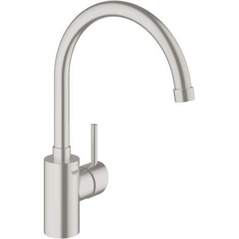 Grohe – Mitigeur monocommande orientable pour évier – Bec haut 354mm – Rotation 0°/150°/360° – Finition Supersteel – 32661DC3