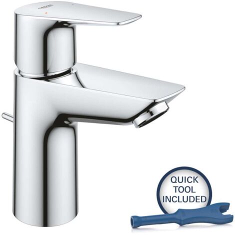 Grohe – Mitigeur monocommande lavabo 28 mm – Levier métallique – Finition chrome – Système de montage rapide – 24196001