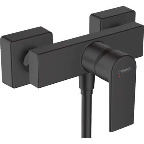 Hansgrohe – Mitigeur de douche mécanique noir mat – Débit 15,7 l/min à 3 bars – Cartouche céramique – Montage mural classique – Compatible chauffe-eaux instantanés