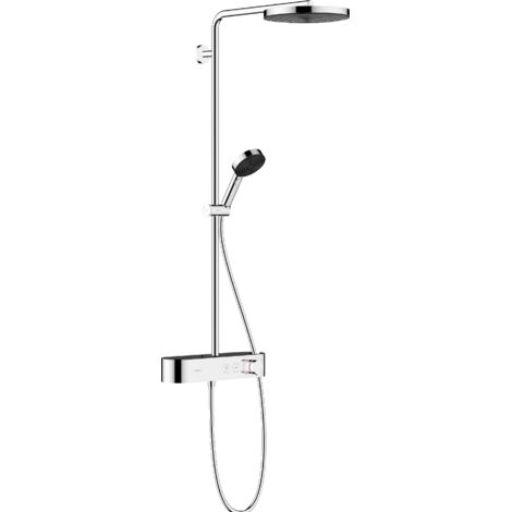 Hansgrohe – Colonne de douche thermostatique avec tête de douche Pulsify 260 1 jet – Thermostat ShowerTablet Select 400 – Débit 7,5 l/min – Technologie CoolContact